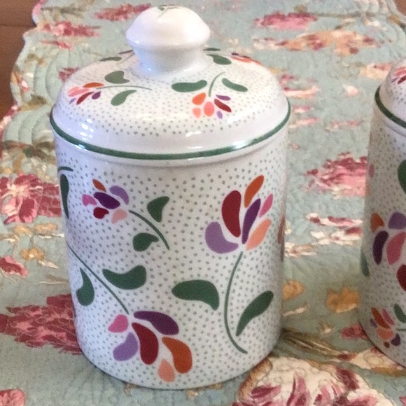 🌸🌾 Rare Set of 3, Vintage Germaine Monteil Porcelain Canisters Set - Picture 4 of 10